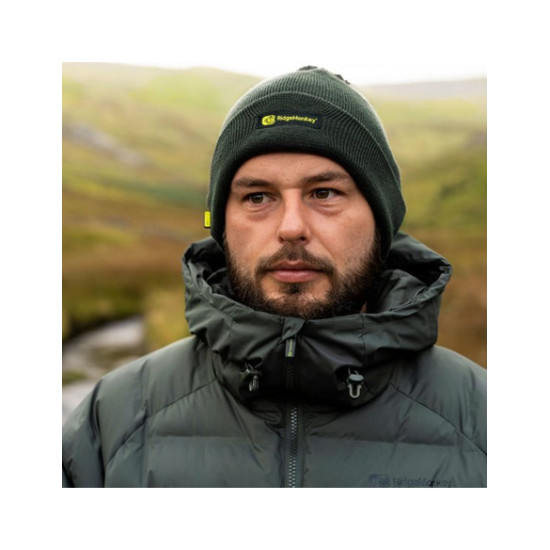 Ridgemonkey beanie  bobble green  