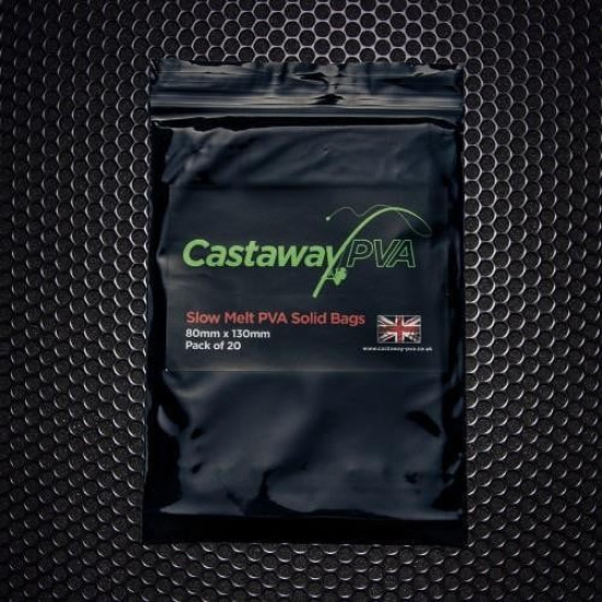 Castaway pva solid bags slow melt 80mm x 130mm 