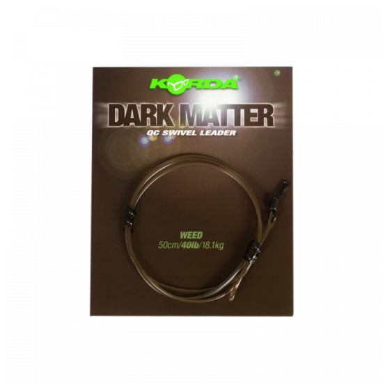 Korda dark matter qc swivel leader weed 50cm 30lb