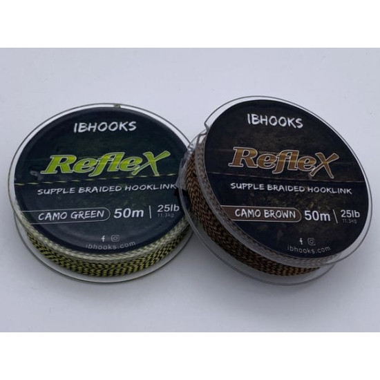 Ibhooks Reflex hooklink camo green 50m 25lb 
