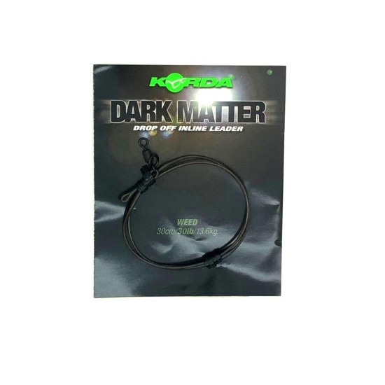 Korda Dark matter drop off inline leader weed 30cm 30lb 