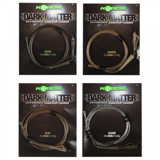 Korda Dark matter hybrid lead clip leader gravel 30 lb 1m