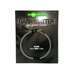 Korda dark matter ring swivel leader clear 30lb 50cm