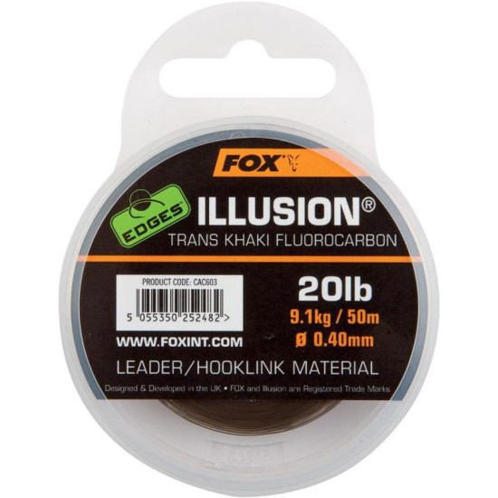 Fox illusion leader/hooklink material 20lb 50m