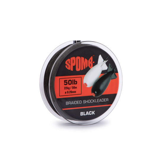 Spomb braided shock leader black 50lb 0.26mm