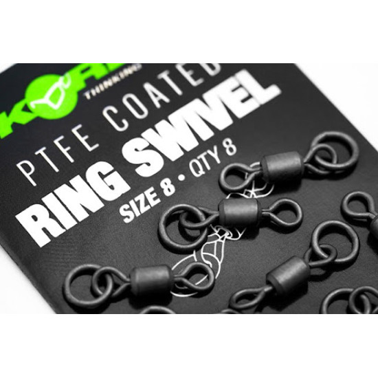 Korda PTFE COATED ring swivel SIZE 8