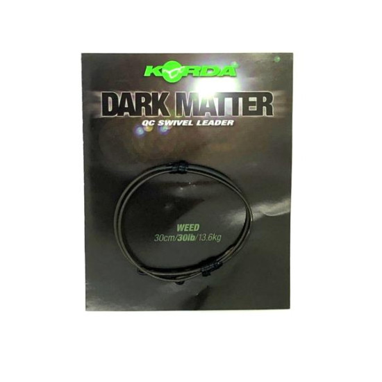 Korda dark matter qc swivel leader weed 30cm 30lb