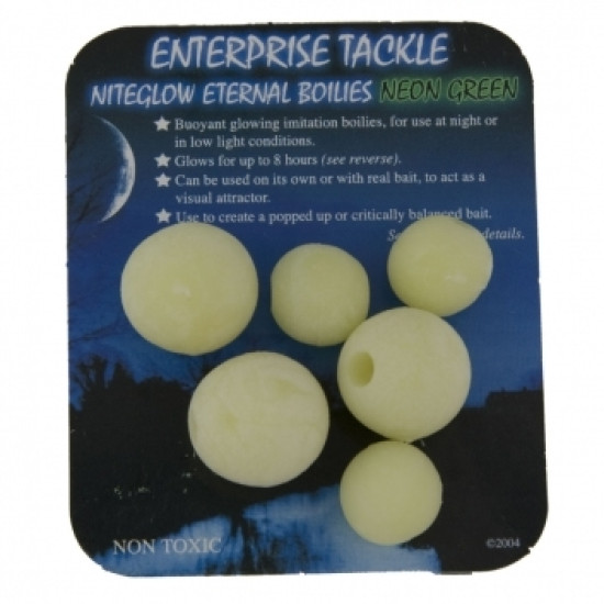 Enterprise boilies niteglow  GREEN 12mm & 15mm 