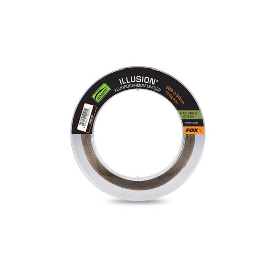 Fox illusion leader fluorocarbon leader 30lb 50m naturals green