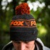 Fox Beanie bobble hat grey and orange