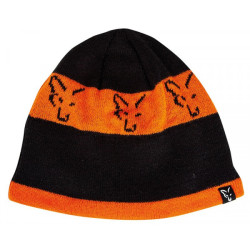 Fox beanie black orange 