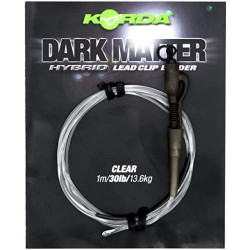 Korda dark matter hybrid lead clip leader 30lb clear 1m