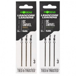 Korda Leadcore Leaders QC swivel weed/silt 50cm