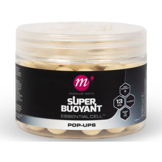 Mainline pop up super buoyant essential cell white 13mm