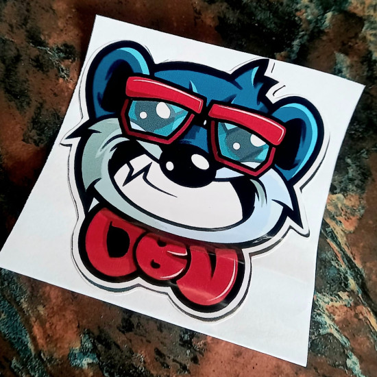 Sticker blue bear